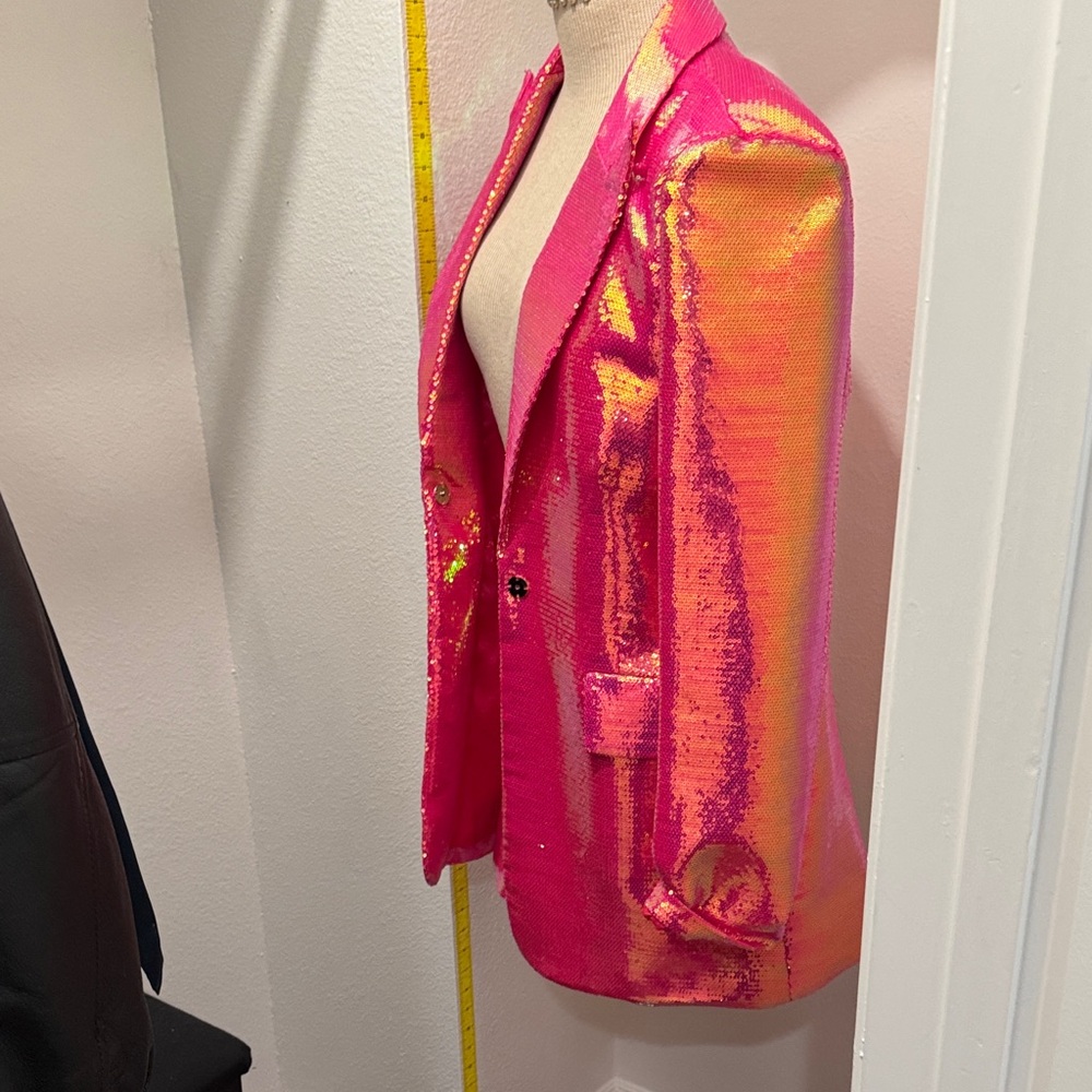 Source Unknown Vibrant Pink Sequin Blazer